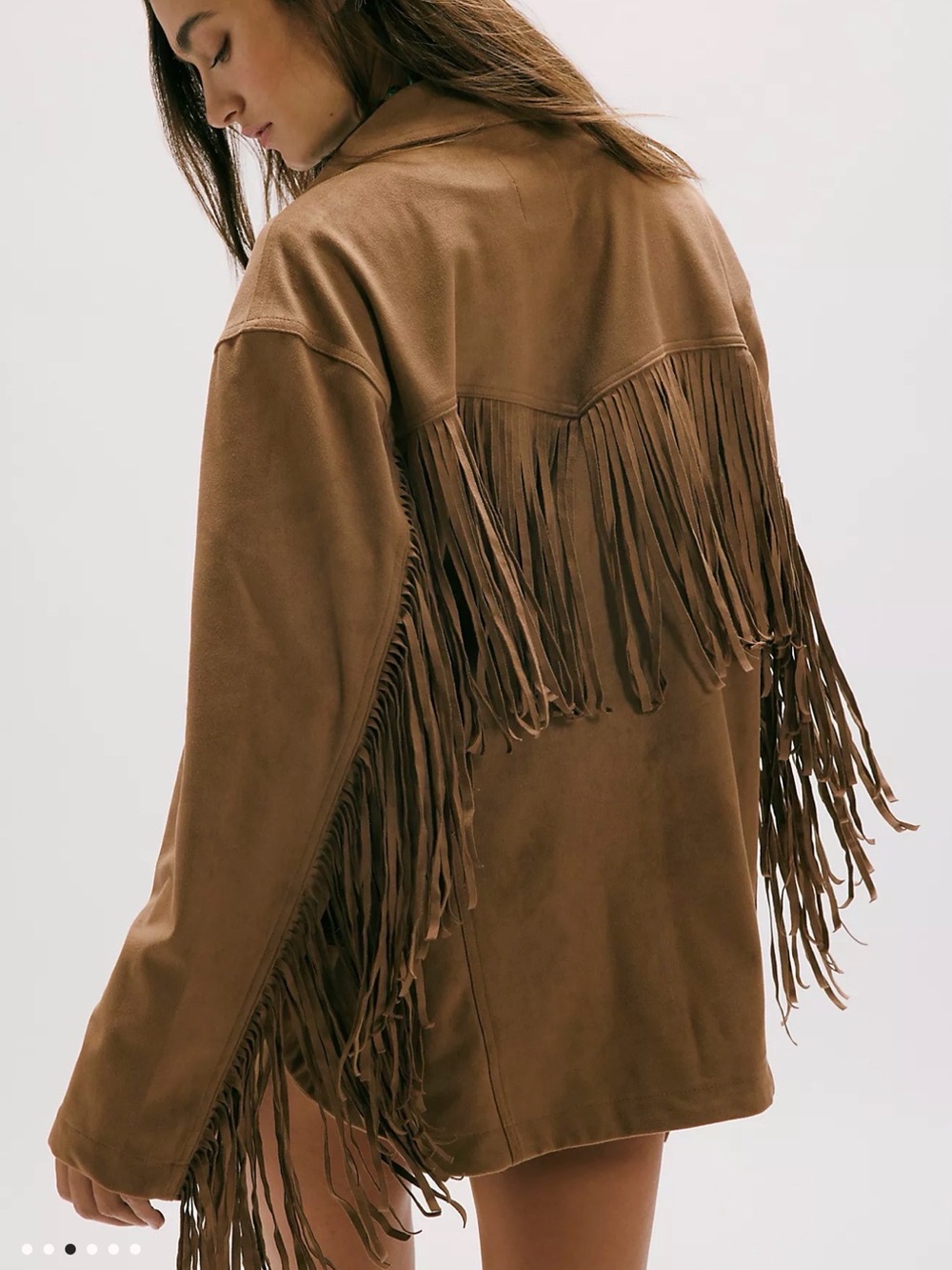 We The Free by Free People Fringe Out Faux Suede Jacket Small